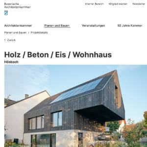 Veröffentlichung auf der Webseite der Bayerischen Architektenkammer
